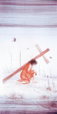 3. Station: Jesus fällt zum ersten Mal unter dem Kreuz