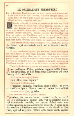 Auszug aus der Ansprache, die Bischöfe - so wie im Pontifikale Romanum nach dem Tridentinischen Ritus vorgesehen - auf Latein am Beginn der Priesterweihe hielten ...