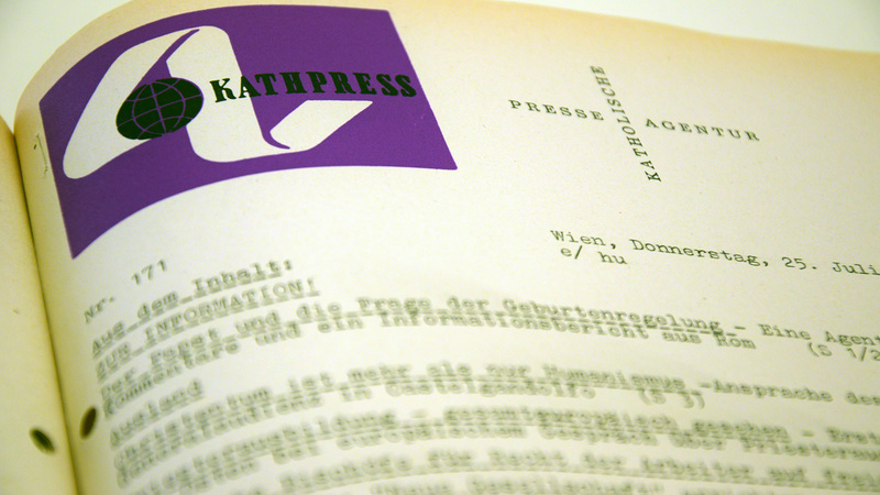 Kathpress-Ausgabe vom 25. Juli 1968 - jener Tag, an dem die Enzyklika 'Humanae vitae' veröffentlicht wurde
